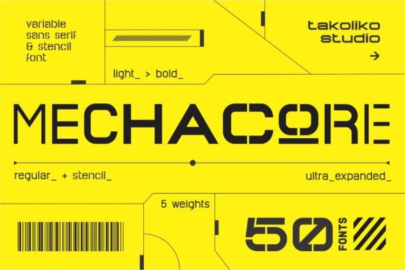 Mechacore Font for Handmade Creations